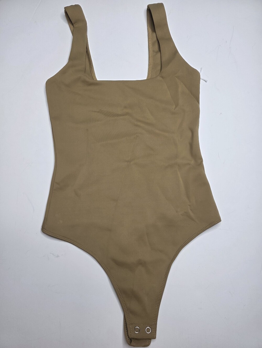 NEW Good American bodysuit Square Neck Tan Size 1 (Small)
